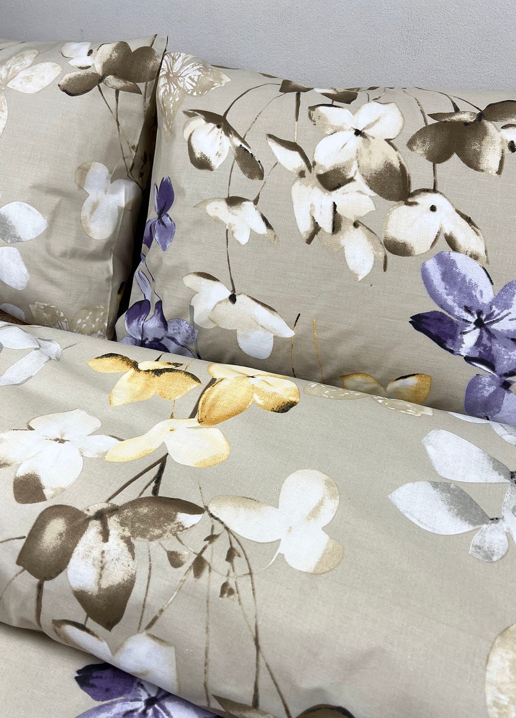 Bedding Set With Floral Print | Bed Linens Set With Lilac Pattern | Festive Home Decor, Housewarming Present
