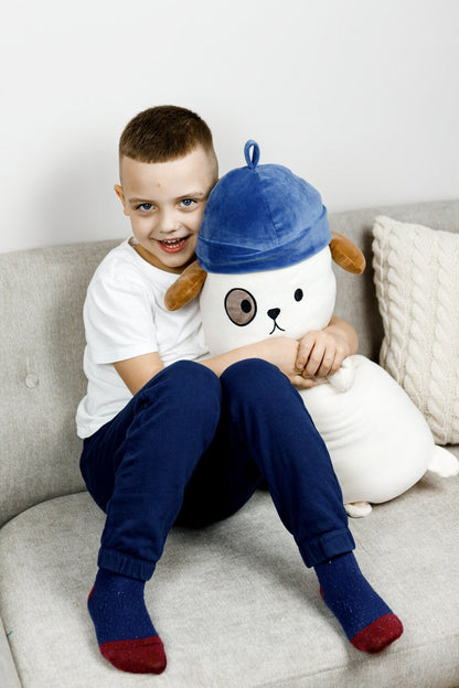 White Puppy Hug Pillow | Decorative Pillow For Sleeping, Present For Children, Bedroom Home Decor, Housewarming Gift