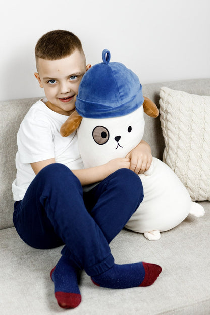 White Puppy Hug Pillow | Decorative Pillow For Sleeping, Present For Children, Bedroom Home Decor, Housewarming Gift