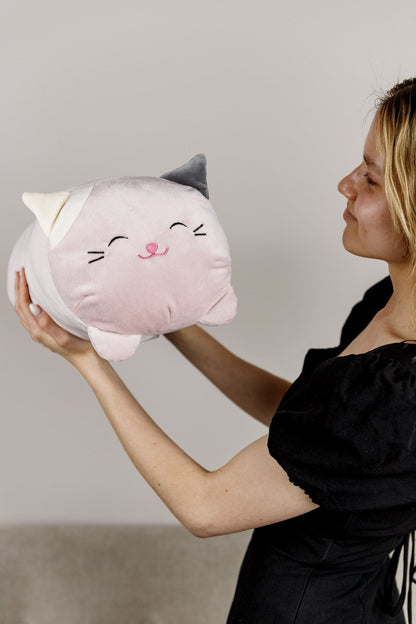 Pink Hug Cat Pillow | Decorative Pillow For Sleeping, Present For Children, Bedroom Home Decor, Housewarming Gift